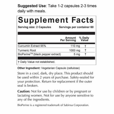 Curcumin Enhanced Turmeric Supplement Facts